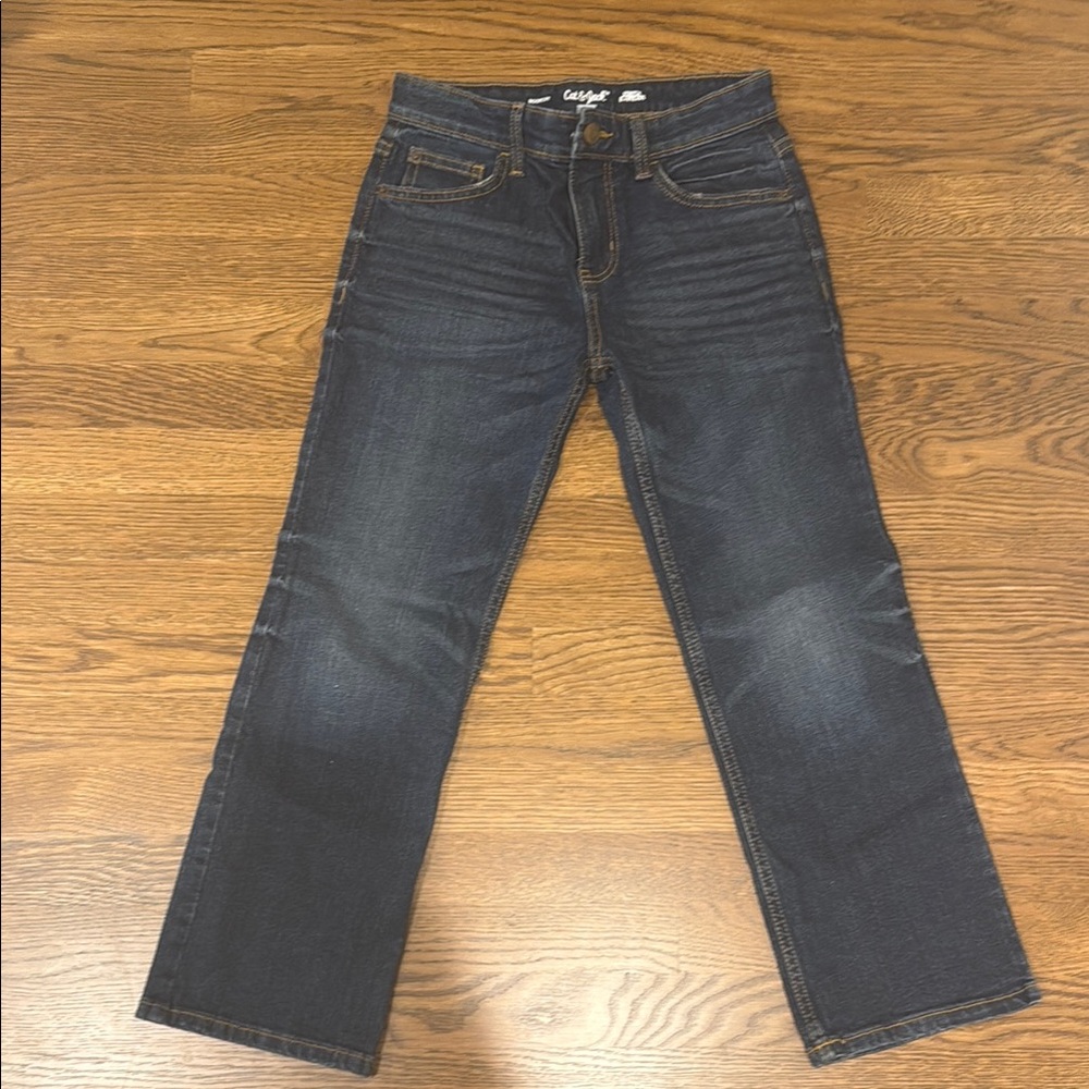 Cat & Jack Blue Denim Jeans with Orange Stitching
